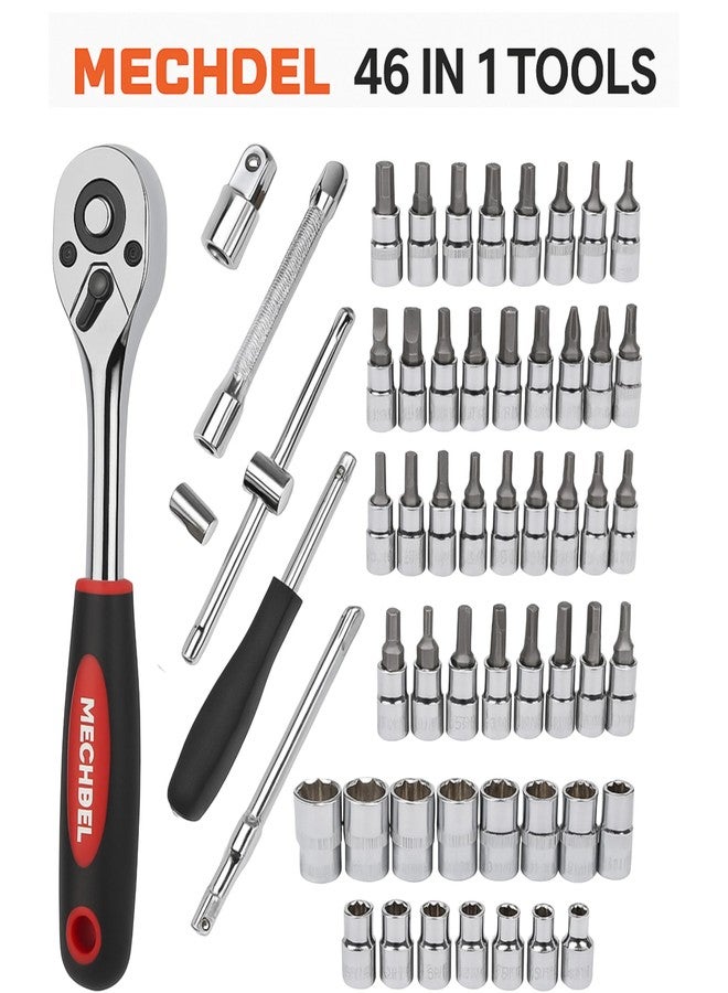 MECHDEL 46-in-1 Tool Kit for Home Use | Spanner Set | Socket Set | Wrench Set | Hand Tools | Bike Tool Kit Set | Goti Pana Box End Set | Socket Wrench Kit | DIY Car & Household Repair Tools - Image 5